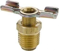 Parker - 3/8" Pipe, External Seal Drain Cock & Shutoff Valve - 3/8-18 Thread, 150 Max psi - Eagle Tool & Supply