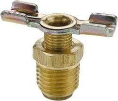 Parker - 3/8" Pipe, External Seal Drain Cock & Shutoff Valve - 3/8-18 Thread, 150 Max psi - Eagle Tool & Supply