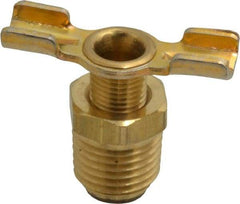 Parker - 1/4" Pipe, External Seal Drain Cock & Shutoff Valve - 1/4-18 Thread, 150 Max psi - Eagle Tool & Supply