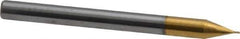 SGS - 1/64", 1/32" LOC, 1/8" Shank Diam, 1-1/2" OAL, 4 Flute, Solid Carbide Square End Mill - Single End, TiN Finish, Spiral Flute, 30° Helix, Centercutting, Right Hand Cut, Right Hand Flute, Series 1 - Eagle Tool & Supply