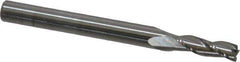 SGS - 5/32", 1/2" LOC, 3/16" Shank Diam, 2" OAL, 3 Flute, Solid Carbide Square End Mill - Single End, Uncoated, Spiral Flute, 30° Helix, Centercutting, Right Hand Cut, Right Hand Flute, Series 5 - Eagle Tool & Supply