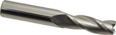 SGS - 11/32", 1" LOC, 3/8" Shank Diam, 2-1/2" OAL, 3 Flute, Solid Carbide Square End Mill - Single End, Uncoated, Spiral Flute, 30° Helix, Centercutting, Right Hand Cut, Right Hand Flute, Series 5 - Eagle Tool & Supply