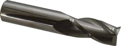 SGS - 3/4", 1-1/2" LOC, 3/4" Shank Diam, 4" OAL, 3 Flute, Solid Carbide Square End Mill - Single End, Uncoated, Spiral Flute, 30° Helix, Centercutting, Right Hand Cut, Right Hand Flute, Series 5 - Eagle Tool & Supply