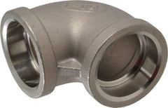 Merit Brass - 1" Grade 316 Stainless Steel Pipe 90° Elbow - Socket Weld x Socket Weld End Connections, 150 psi - Eagle Tool & Supply