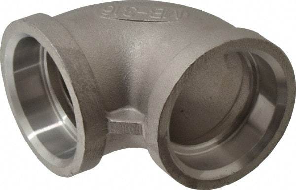 Merit Brass - 1-1/4" Grade 316 Stainless Steel Pipe 90° Elbow - Socket Weld x Socket Weld End Connections, 150 psi - Eagle Tool & Supply