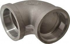 Merit Brass - 1-1/4" Grade 316 Stainless Steel Pipe 90° Elbow - Socket Weld x Socket Weld End Connections, 150 psi - Eagle Tool & Supply