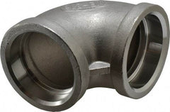 Merit Brass - 1-1/2" Grade 316 Stainless Steel Pipe 90° Elbow - Socket Weld x Socket Weld End Connections, 150 psi - Eagle Tool & Supply
