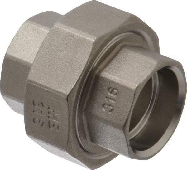 Merit Brass - 3/4" Grade 316 Stainless Steel Pipe Union - Socket Weld x Socket Weld End Connections, 150 psi - Eagle Tool & Supply