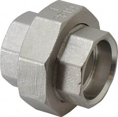 Merit Brass - 1" Grade 316 Stainless Steel Pipe Union - Socket Weld x Socket Weld End Connections, 150 psi - Eagle Tool & Supply