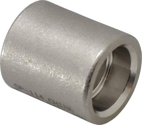 Merit Brass - 1/2" Grade 316 Stainless Steel Pipe Coupling - Socket Weld x Socket Weld End Connections, 150 psi - Eagle Tool & Supply