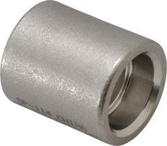 Merit Brass - 1/2" Grade 316 Stainless Steel Pipe Coupling - Socket Weld x Socket Weld End Connections, 150 psi - Eagle Tool & Supply