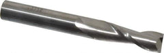 SGS - 3/8", 1-1/8" LOC, 3/8" Shank Diam, 3" OAL, 2 Flute, Solid Carbide Square End Mill - Single End, Uncoated, Spiral Flute, 30° Helix, Centercutting, Right Hand Cut, Right Hand Flute, Series 3L - Eagle Tool & Supply