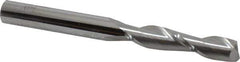 SGS - 7/16", 2" LOC, 7/16" Shank Diam, 4-1/2" OAL, 2 Flute, Solid Carbide Square End Mill - Single End, Uncoated, Spiral Flute, 30° Helix, Centercutting, Right Hand Cut, Right Hand Flute, Series 3L - Eagle Tool & Supply