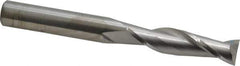 SGS - 1/2", 2" LOC, 1/2" Shank Diam, 4-1/2" OAL, 2 Flute, Solid Carbide Square End Mill - Single End, Uncoated, Spiral Flute, 30° Helix, Centercutting, Right Hand Cut, Right Hand Flute, Series 3L - Eagle Tool & Supply
