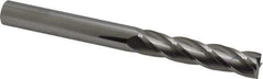 SGS - 7/16", 2" LOC, 7/16" Shank Diam, 4-1/2" OAL, 4 Flute, Solid Carbide Square End Mill - Single End, Uncoated, Spiral Flute, 30° Helix, Centercutting, Right Hand Cut, Right Hand Flute, Series 1L - Eagle Tool & Supply