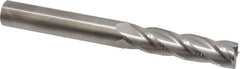 SGS - 1/2", 2" LOC, 1/2" Shank Diam, 4-1/2" OAL, 4 Flute, Solid Carbide Square End Mill - Single End, Uncoated, Spiral Flute, 30° Helix, Centercutting, Right Hand Cut, Right Hand Flute, Series 1L - Eagle Tool & Supply
