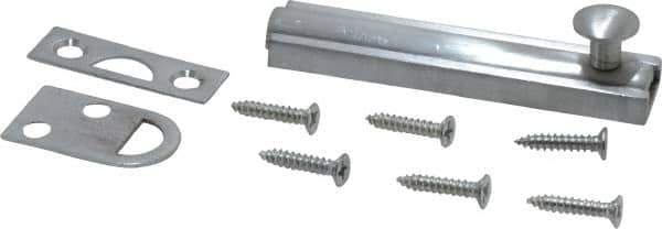 Don-Jo - 3" Long, 1/2" Wide Brass Slide Bolt - US26D Satin Chrome Plated - Eagle Tool & Supply