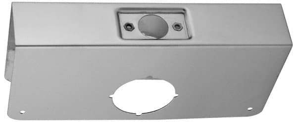 Don-Jo - 4" Wide x 9" High, Polished Brass Finish, Door Reinforcer - 1-3/4" Thick Door, 2-3/8" Backset - Eagle Tool & Supply