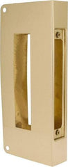 Don-Jo - 5" Wide x 12" High, Polished Brass Finish, Door Reinforcer - 1-3/4" Thick Door, 2-3/4" Backset - Eagle Tool & Supply