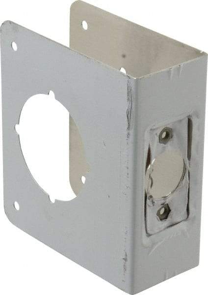 Don-Jo - 4" Wide x 4-1/2" High, Stainless Steel, Door Reinforcer - 1-3/4" Thick Door, 2-3/8" Backset - Eagle Tool & Supply