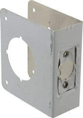 Don-Jo - 4" Wide x 4-1/2" High, Stainless Steel, Door Reinforcer - 1-3/4" Thick Door, 2-3/8" Backset - Eagle Tool & Supply