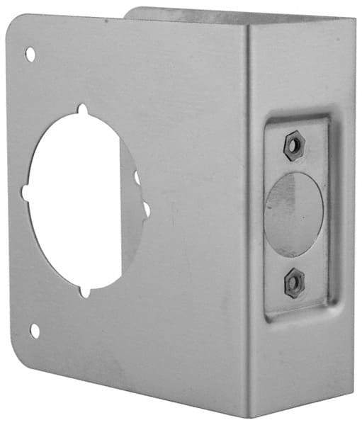 Don-Jo - 4" Wide x 4-1/2" High, Stainless Steel, Door Reinforcer - 1-3/8" Thick Door, 2-3/8" Backset - Eagle Tool & Supply