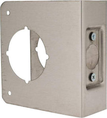 Don-Jo - 4-1/4" Wide x 4-1/2" High, Stainless Steel, Door Reinforcer - 1-3/4" Thick Door, 2-3/4" Backset - Eagle Tool & Supply