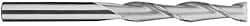 SGS - 5/8", 3" LOC, 5/8" Shank Diam, 6" OAL, 2 Flute, Solid Carbide Square End Mill - Single End, Uncoated, Spiral Flute, 30° Helix, Centercutting, Right Hand Cut, Right Hand Flute, Series 3EL - Eagle Tool & Supply