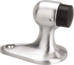 Don-Jo - 2-1/8" Projection Small Gooseneck Door Stop - Floor Mount, Satin Chrome Finish - Eagle Tool & Supply
