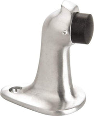 Don-Jo - 2-3/4" Projection Large Gooseneck Door Stop with Hook - Floor Mount, Satin Chrome Finish - Eagle Tool & Supply