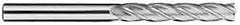 SGS - 7/16", 3" LOC, 7/16" Shank Diam, 6" OAL, 4 Flute, Solid Carbide Square End Mill - Single End, Uncoated, Spiral Flute, 30° Helix, Centercutting, Right Hand Cut, Right Hand Flute, Series 1EL - Eagle Tool & Supply
