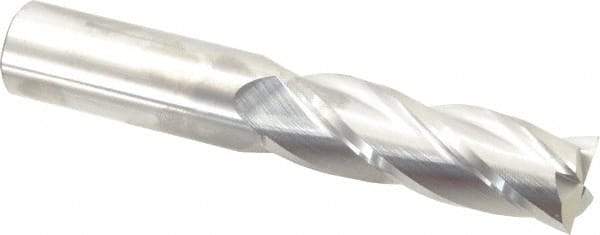 SGS - 1", 3" LOC, 1" Shank Diam, 6" OAL, 4 Flute, Solid Carbide Square End Mill - Single End, Uncoated, Spiral Flute, 30° Helix, Centercutting, Right Hand Cut, Right Hand Flute, Series 1EL - Eagle Tool & Supply