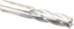 SGS - 1", 3" LOC, 1" Shank Diam, 6" OAL, 4 Flute, Solid Carbide Square End Mill - Single End, Uncoated, Spiral Flute, 30° Helix, Centercutting, Right Hand Cut, Right Hand Flute, Series 1EL - Eagle Tool & Supply