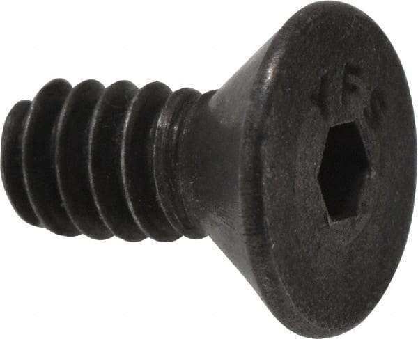 Value Collection - #6-32 UNC Hex Socket Drive, 82° Flat Screw - Alloy Steel, Black Oxide Finish, Fully Threaded, 5/16" OAL - Eagle Tool & Supply