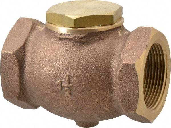 Conrader - 1-1/2" Bronze Check Valve - Inline, FNPT x FNPT - Eagle Tool & Supply