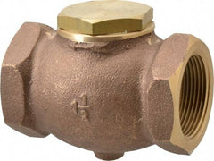 Conrader - 1-1/2" Bronze Check Valve - Inline, FNPT x FNPT - Eagle Tool & Supply