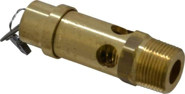Conrader - 3/4" Inlet, ASME Safety Relief Valve - 125 Max psi, Brass, 504 Cubic' per Min - Eagle Tool & Supply