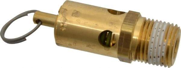 Conrader - 1/2" Inlet, ASME Safety Relief Valve - 125 Max psi, Brass, 232 Cubic' per Min - Eagle Tool & Supply
