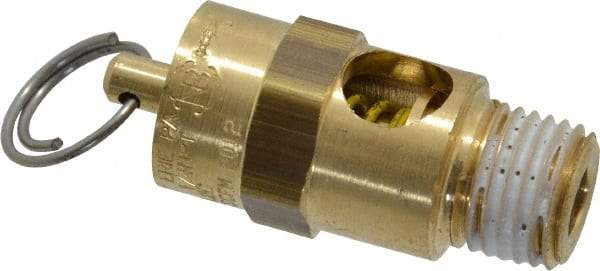 Conrader - 1/4" Inlet, ASME Safety Relief Valve - 60 Max psi, Brass, 61 Cubic' per Min - Eagle Tool & Supply