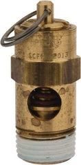 Conrader - 3/8" Inlet, ASME Safety Relief Valve - 200 Max psi, Brass, 178 Cubic' per Min - Eagle Tool & Supply