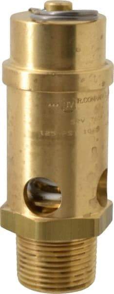 Conrader - 1" Inlet, ASME Safety Relief Valve - 125 Max psi, Brass, 1,053 Cubic' per Min - Eagle Tool & Supply