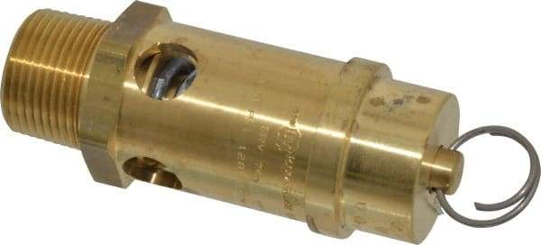 Conrader - 1" Inlet, ASME Safety Relief Valve - 150 Max psi, Brass, 1,244 Cubic' per Min - Eagle Tool & Supply