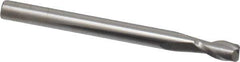 SGS - 1/8", 1/4" LOC, 1/8" Shank Diam, 1-1/2" OAL, 2 Flute, Solid Carbide Square End Mill - Single End, Uncoated, Spiral Flute, 30° Helix, Centercutting, Right Hand Cut, Right Hand Flute, Series 17 - Eagle Tool & Supply