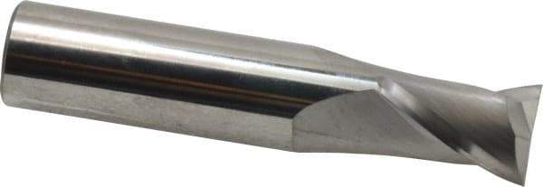 SGS - 5/8", 3/4" LOC, 5/8" Shank Diam, 3" OAL, 2 Flute, Solid Carbide Square End Mill - Single End, Uncoated, Spiral Flute, 30° Helix, Centercutting, Right Hand Cut, Right Hand Flute, Series 17 - Eagle Tool & Supply