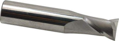 SGS - 5/8", 3/4" LOC, 5/8" Shank Diam, 3" OAL, 2 Flute, Solid Carbide Square End Mill - Single End, Uncoated, Spiral Flute, 30° Helix, Centercutting, Right Hand Cut, Right Hand Flute, Series 17 - Eagle Tool & Supply