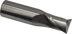 SGS - 3/4", 1" LOC, 3/4" Shank Diam, 3" OAL, 2 Flute, Solid Carbide Square End Mill - Single End, Uncoated, Spiral Flute, 30° Helix, Centercutting, Right Hand Cut, Right Hand Flute, Series 17 - Eagle Tool & Supply