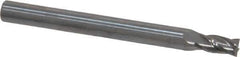 SGS - 5/32", 5/16" LOC, 3/16" Shank Diam, 2" OAL, 4 Flute, Solid Carbide Square End Mill - Single End, Uncoated, Spiral Flute, 30° Helix, Centercutting, Right Hand Cut, Right Hand Flute, Series 16 - Eagle Tool & Supply