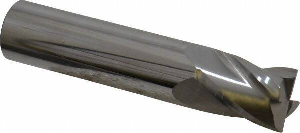 SGS - 5/8", 3/4" LOC, 5/8" Shank Diam, 3" OAL, 4 Flute, Solid Carbide Square End Mill - Single End, Uncoated, Spiral Flute, 30° Helix, Centercutting, Right Hand Cut, Right Hand Flute, Series 16 - Eagle Tool & Supply