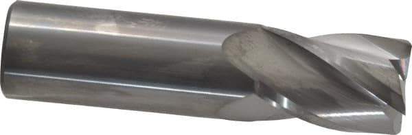 SGS - 3/4", 1" LOC, 3/4" Shank Diam, 3" OAL, 4 Flute, Solid Carbide Square End Mill - Single End, Uncoated, Spiral Flute, 30° Helix, Centercutting, Right Hand Cut, Right Hand Flute, Series 16 - Eagle Tool & Supply