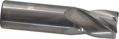 SGS - 3/4", 1" LOC, 3/4" Shank Diam, 3" OAL, 4 Flute, Solid Carbide Square End Mill - Single End, Uncoated, Spiral Flute, 30° Helix, Centercutting, Right Hand Cut, Right Hand Flute, Series 16 - Eagle Tool & Supply